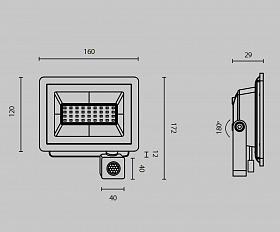 Прожектор Flood 6500К 30Вт IP 65 Maytoni FL001-L30B6KSR цвет Черный