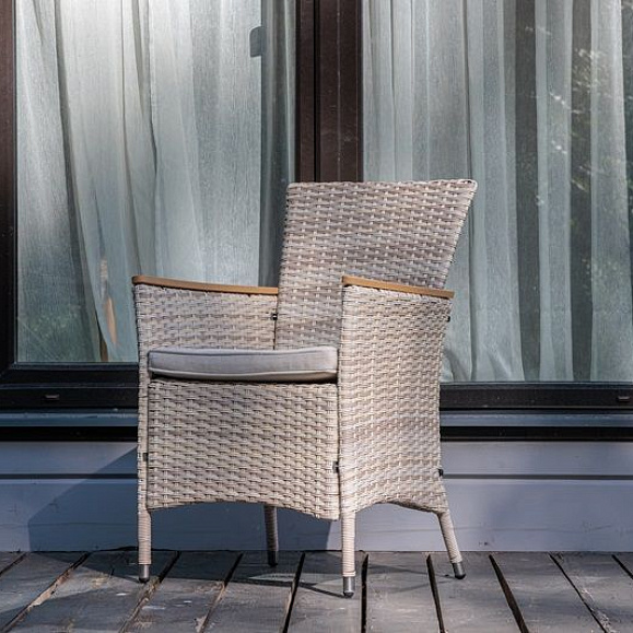 Обеденное кресло Amelia Royal Family из искусственного ротанга, цвет бежевый фото 3