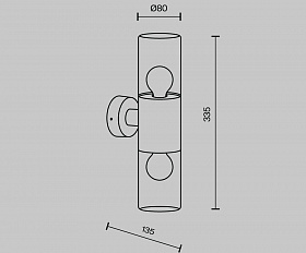 Настенный светильник (бра) Amas Maytoni O432WL-02GF цвет Графит
