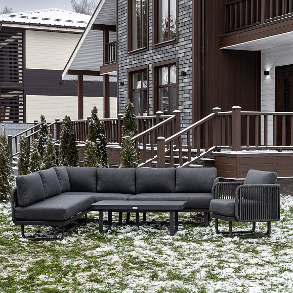 Лаунж-зона Adrian Royal Family с угловым диваном из алюминия фото 1