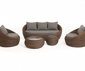 Лаунж-Зона Барселона 4SIS из искусственного ротанга, цвет коричневый