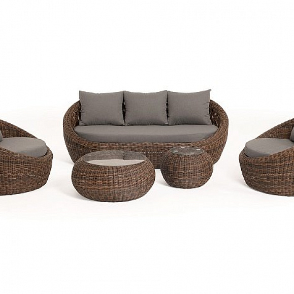 Лаунж-Зона Барселона 4SIS из искусственного ротанга, цвет коричневый фото 2
