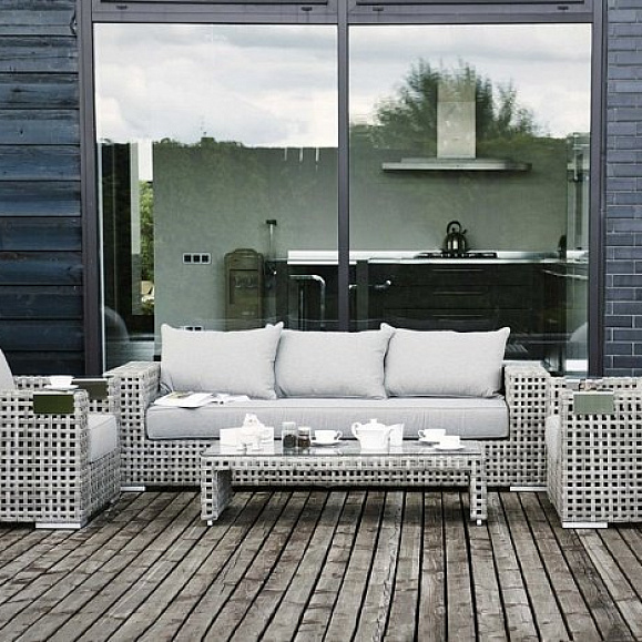 Лаунж-Зона Тито 4SIS из искусственного ротанга, цвет серый фото 1