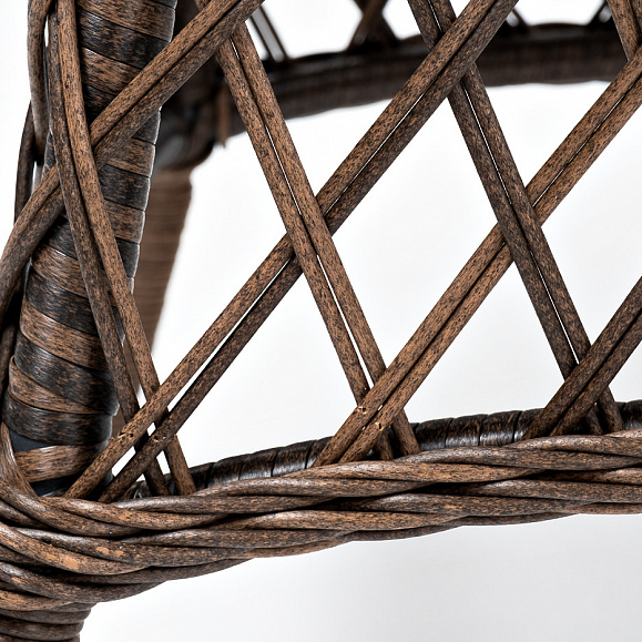 Эспрессо плетеный круглый стол, диаметр 80 см, цвет коричневый фото 6