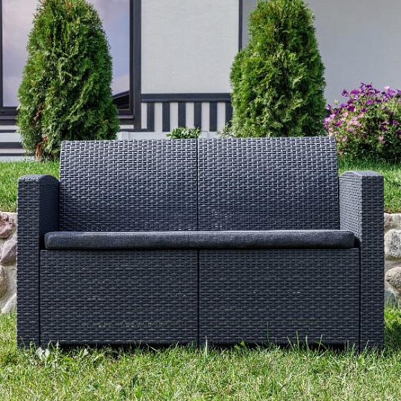 Диван двухместный Lana Royal Family из пластика, цвет графит фото 1