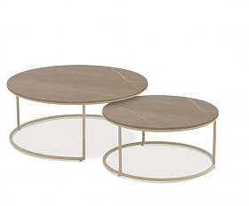 Кофейный столик Flen Brafritid бежевый, алюминий/закаленное стекло с керамической печатью