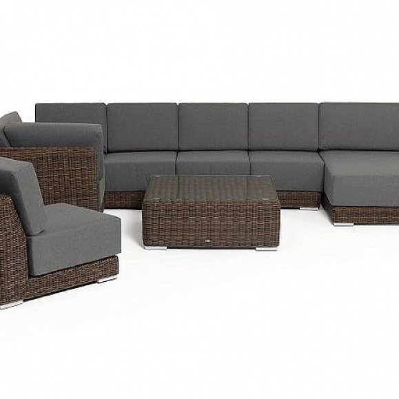 Трансформирующаяся Капри 4SIS лаунж-зона из искусственного ротанга, цвет коричневый фото 1