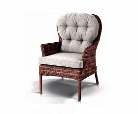 Плетеное кресло Алиса 4SIS из искусственного ротанга, цвет коричневый