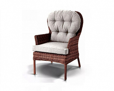 Плетеное кресло Алиса 4SIS из искусственного ротанга, цвет коричневый