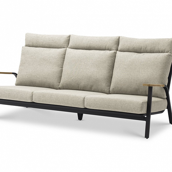 Комплект лаунж мебели Malmo Brafritid с 3-х местным диваном,антрацит/светло-серый, алюминий фото 2