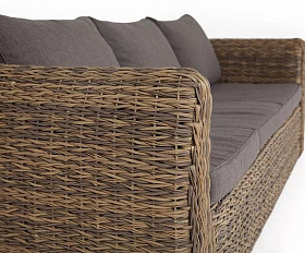 Диван трехместный Кальяри 4SIS из искусственного ротанга (гиацинт), цвет соломенный