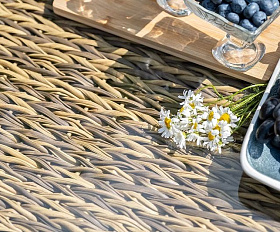 Журнальный столик Кальяри 4SIS из искусственного ротанга (гиацинт), цвет соломенный