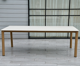 Кейптаун стол обеденный из алюминия, столешница из искусственного камня