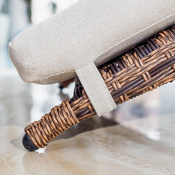 Шезлонг Agata Royal Family из искусственного ротанга с матрасом, цвет коричневый фото 4