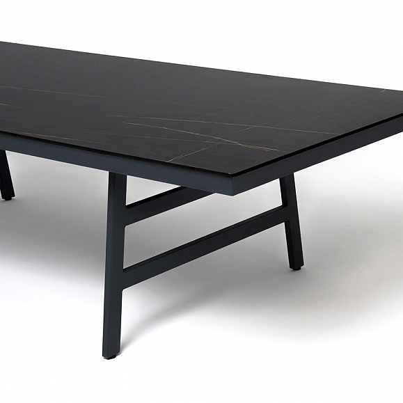 Рио стол из HPL 300х120см, цвет столешницы черный мрамор, угол R3мм фото 4