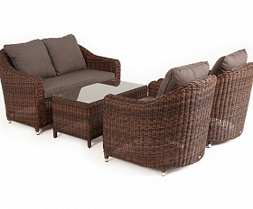 Кон Панна лаунж-зона из искусственного ротанга, цвет коричневый