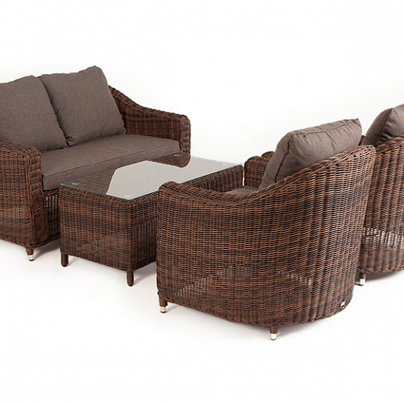 Кон Панна лаунж-зона из искусственного ротанга, цвет коричневый фото 6