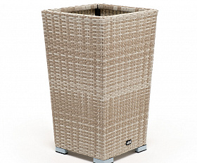 Капучино кашпо для цветов плетеное из искусственного ротанга, цвет бежевый