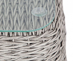 Столик кофейный Кальяри 4SIS из искусственного ротанга (гиацинт), цвет серый