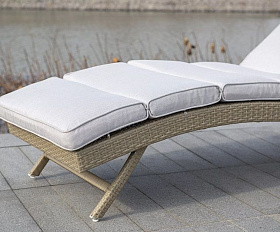 Шезлонг Лиссабон 4SIS из искусственного ротанга, цвет соломенный