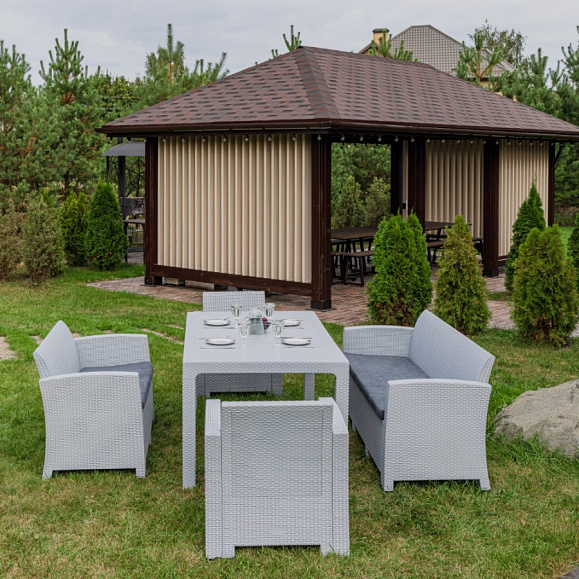 Обеденный комплект Grand Lana Dining L Royal Family из пластика, цвет светло-серый фото 2