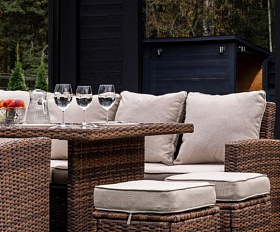 Угловой комплект Zorro Plus Double Royal Family из искусственного ротанга, цвет коричневый