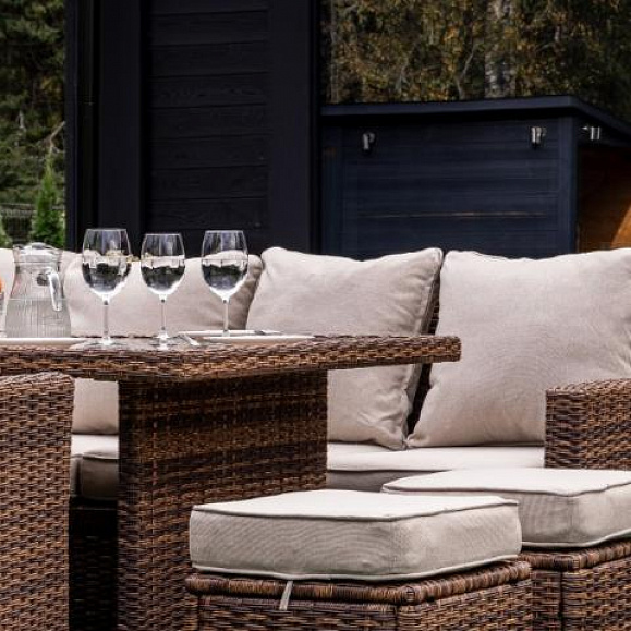 Угловой комплект Zorro Plus Double Royal Family из искусственного ротанга, цвет коричневый фото 5