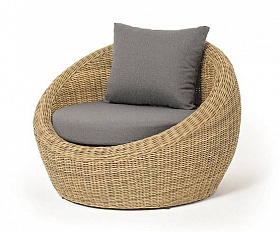 Кресло Барселона 4SIS из искусственного ротанга, цвет соломенный