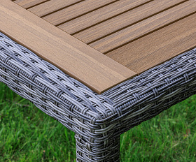 Обеденный стол Amelia Royal Family из искусственного ротанга 200 см, цвет серый