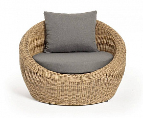 Кресло Барселона 4SIS из искусственного ротанга, цвет соломенный