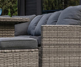 Угловой комплект Zorro Plus Double Royal Family из искусственного ротанга, цвет серый