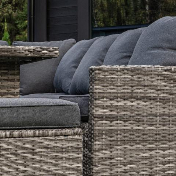Угловой комплект Zorro Plus Double Royal Family из искусственного ротанга, цвет серый фото 4