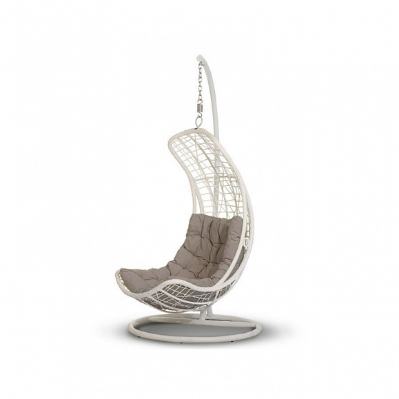 Подвесное кресло Виши 4SIS из искусственного ротанга, цвет белый фото 1