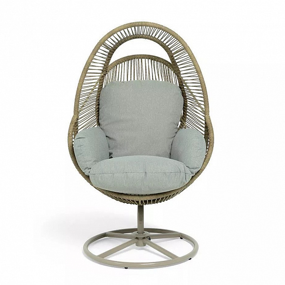 Кресло-кокон Барселона 4SIS из искусственного ротанга, цвет соломенный фото 3