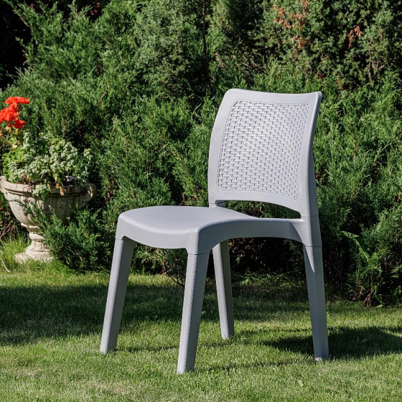 Обеденный стул July Royal Family из пластика, цвет светло-серый фото 1