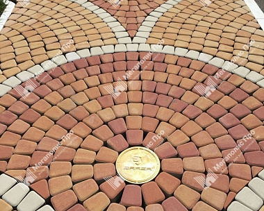 Тротуарная плитка Braer Классико круговая 60 мм, ColorMix Рассвет