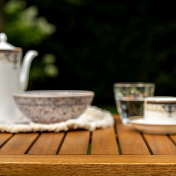 Кофейная группа из акации КАРО с высокими стульями Joygarden фото 6