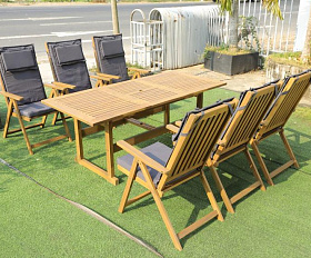 Обеденный комплект Kimberly Royal Family из дерева на 6 персон (квадратный стол)