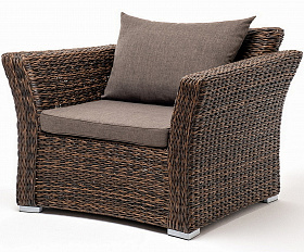 Капучино кресло из искусственного ротанга (гиацинт), цвет коричневый