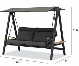 Качели Malmo Brafritid коричневый/коричневый, алюминий/тик