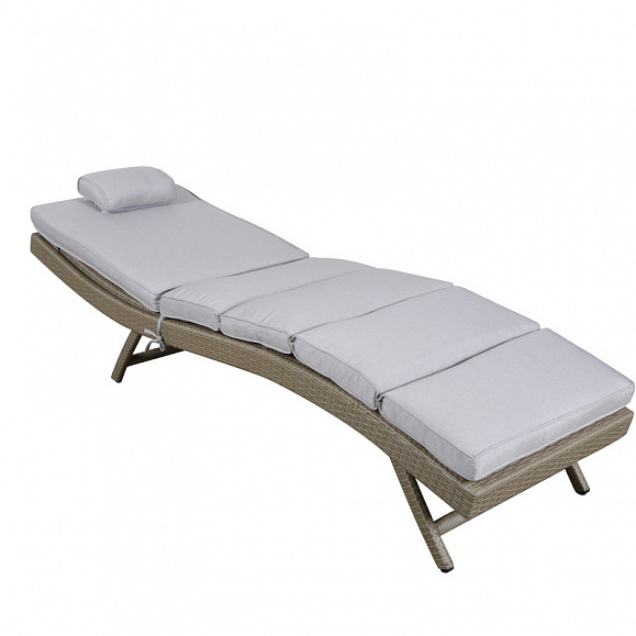 Лиссабон шезлонг из искусственного ротанга, цвет соломенный фото 3