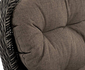 Плетеное кресло Алиса 4SIS из искусственного ротанга, цвет графит с подушками