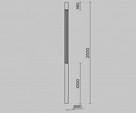 Садово-парковый светильник Mill Maytoni O427FL-L30GF3K цвет Графит