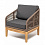 Кресло Канны 4SIS из роупа (веревки), основание дуб, цвет коричневый