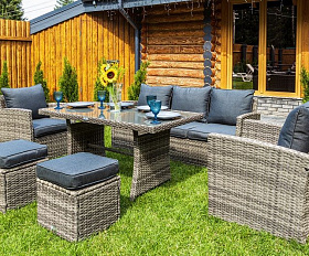 Комплект мебели Zoya Royal Family из искусственного ротанга, цвет серый