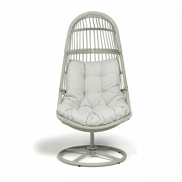 Кресло-кокон Севилья 4SIS из искусственного ротанга, цвет светло-серый фото 2