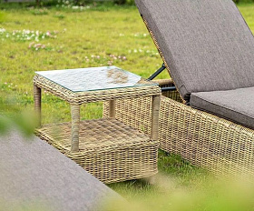 Столик кофейный Форио 4SIS из искусственного ротанга, цвет соломенный