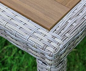 Обеденный стол Amelia Royal Family из искусственного ротанга 200 см, цвет бежевый