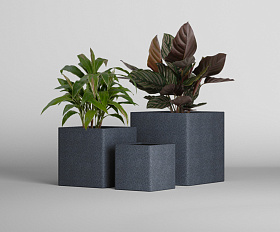 Кашпо Concretika Квадро 30x30x30 Базальт