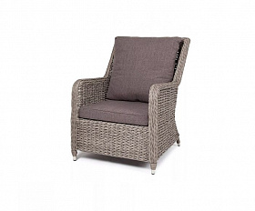 Плетеное кресло Гляссе 4SIS из искусственного ротанга (гиацинт), цвет графит